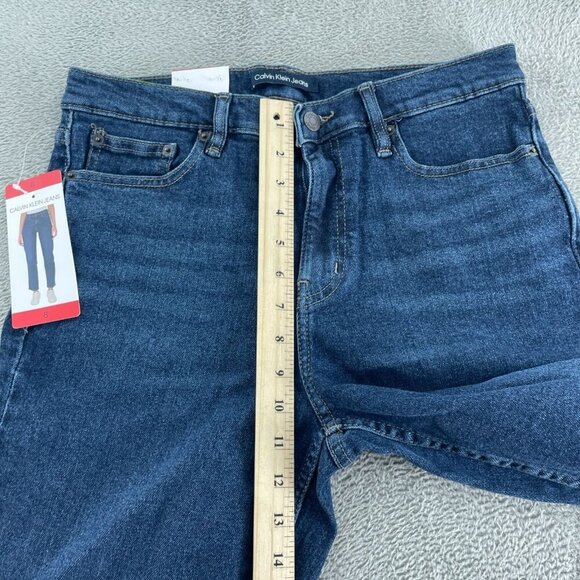 Calvin Klein Womens High-Rise Straight Leg Jeans Size 16 Blue NWT 5651 - Picture 4 of 9